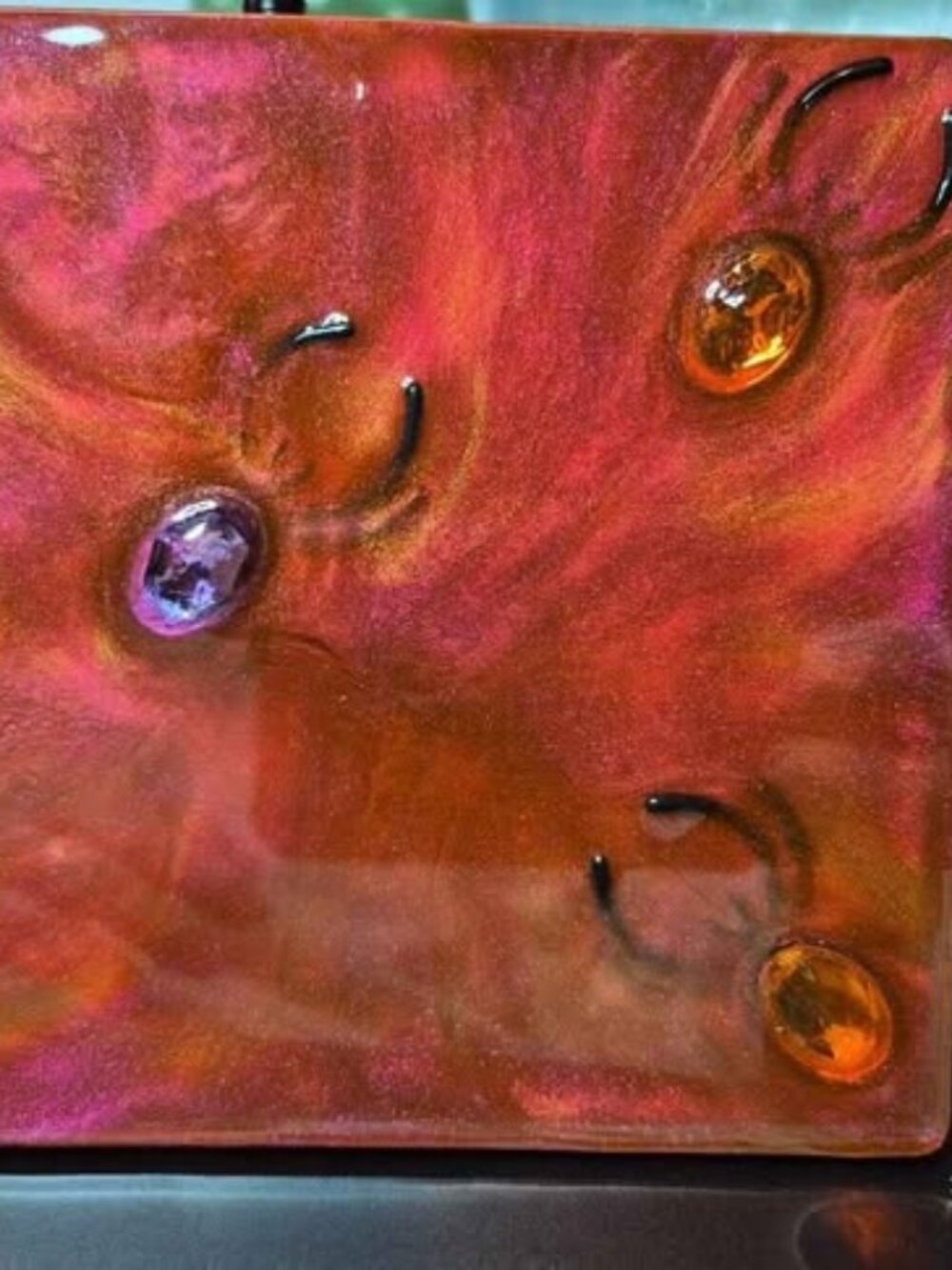 Handmade Resin Spider Wall Art Plaque 5x7 $16